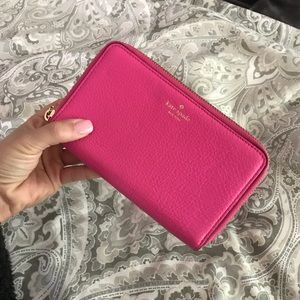 Hot Pink Double Zip Kate Spade Wallet